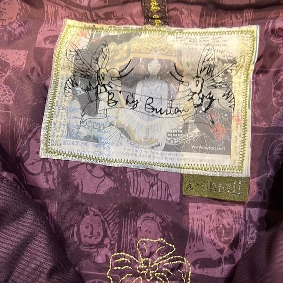 xs bee by burton purple mauve bomber winter jacket with fur hood - Picture 2 of 4